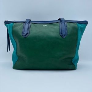 Fossil | Colorblock Sydney Green & Blue Tote Bag